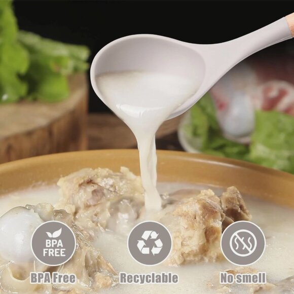 Kitchen Silicone Non-stick Wooden Handle Cooking Utensil Set of 24 PIECES - Picture 6 of 8